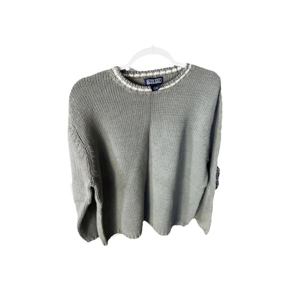 Lands' End Sweaters - Lands End Womens Wool Poly Blend Heather Olive Green Crewneck Sweater Sz S 18-20